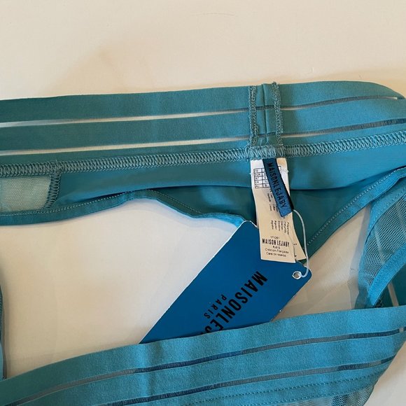 BNWT Maison Lejaby Nufit Sheer Blue Nude Yellow Panty Set Small - Picture 4 of 6